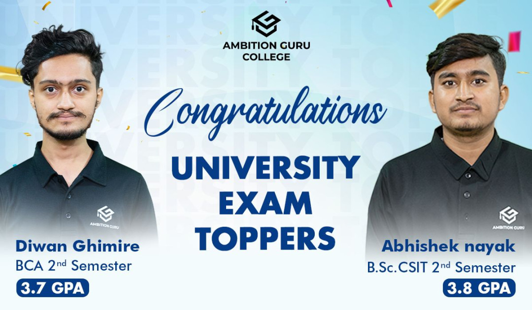 Ambition Guru College Celebrates Two University Toppers in BCA and B.Sc. CSIT Programs